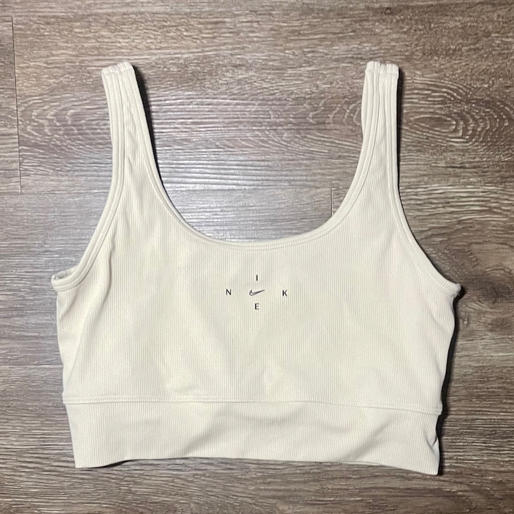NIKE Dri-fit tan double-lined Sports Bra